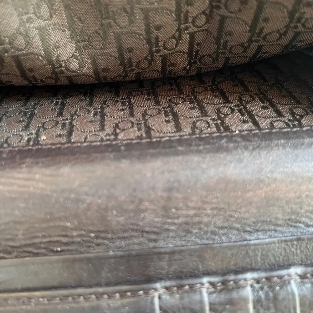 CHRISTIAN DIOR Brown Leather Vintage Wallet